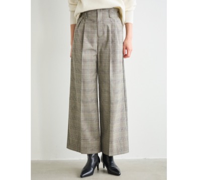 LOUNIE（ルーニィ）　チェック柄タックパンツ