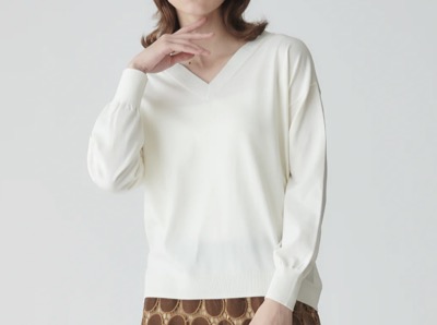 BEATRICE（ベアトリス）　シンプルVネックニット