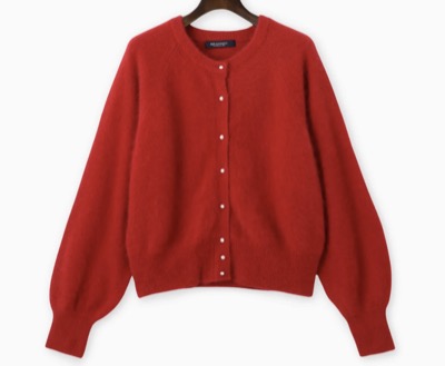 BRAHMIN（ブラーミン）　フォックス混コンパクトパールカーディガン