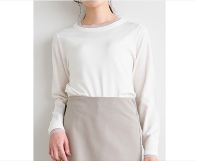 Stola.（ストラ）　レイヤード風ニットプルオーバー