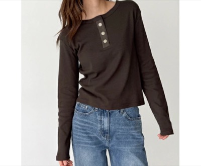 CANAL JEAN（キャナルジーン）　HARING ヴィンテージコットンヘンリーロングTシャツ