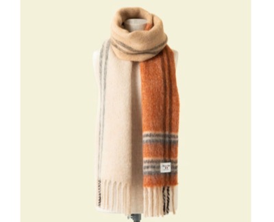 Maria Rouk（マリアルーク）　イタリア製 アルパカチェックボリュームマフラー