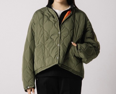 BLANC basque（ブラン バスク）　キルティングタフタ×ニットブルゾン