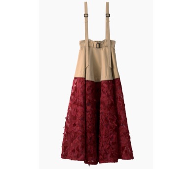 MURRAL(ミューラル) Petals carpet embroidered skirt (Red)