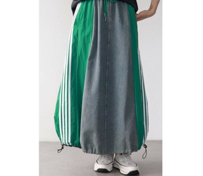 Three Four Time(スリーフォータイム) 2WAY配色サイドラインデニムスカート