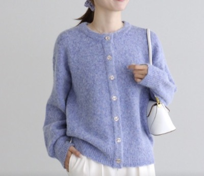 RASW(ラス) ウールミックスゴールドボタンニットカーディガン
