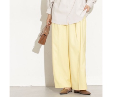 NANO universe（ナノ・ユニバース）　ツータックワイドパンツ