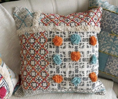 HOME SWEET HOME（ホーム スウィート ホーム） 　block pompomクッションカバー