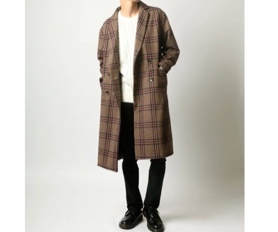 SITRY（シトリー）　チェック ダブルブレスト チェスターコート
