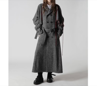 Yohji Yamamoto(ヨウジヤマモト) NEP TWEED TRENCH COAT WITH BELT