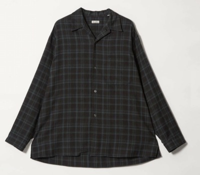 Steven Alan(スティーブンアラン) ネル マドラスチェック オープンカラー シャツ