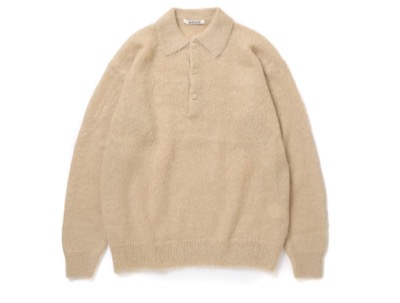 AURALEE（オーラリー）　BRUSHED SUPER KIDMOHAIR KNITPOLO