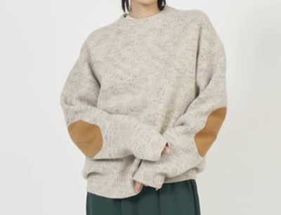 THE SHINZONE(シンゾーン) ELBOW PATCH KNIT PULLOVER