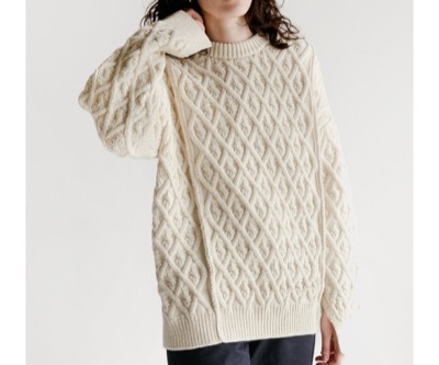 AURALEE（オーラリー）　Hard Twist Merino Aran Knit Big Pullover
