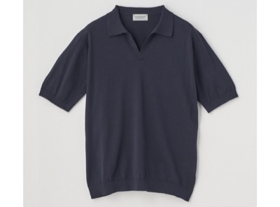 John Smedley（ジョン・スメドレー）　スキッパーネック半袖コットンニットプルオーバー