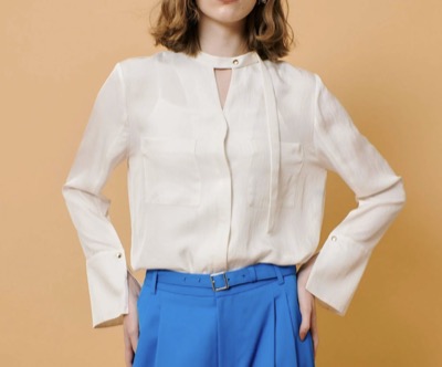 allureville(アルアバイル) フリュイドオーバーラップブラウス