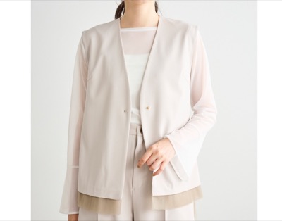 LOUNIE(ルーニィ) ラメ混ツイルデザインジレ