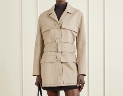COURRÈGES(クレージュ) Belted cotton-gabardine coat