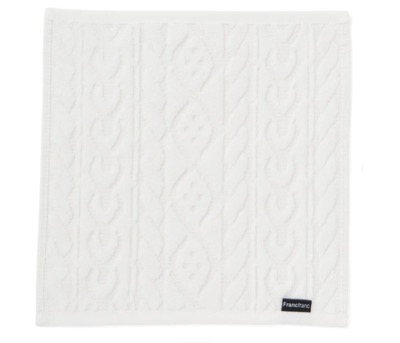 Francfranc（フランフラン）　バロット 抗菌防臭ハンカチ 模様編み ホワイト