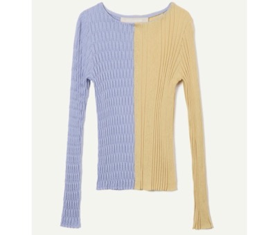 leinwande（ラインヴァンド）　Mixture Rib Knitted Top