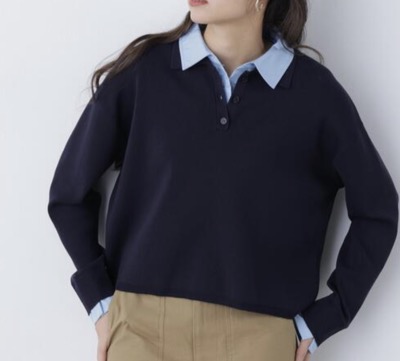 N.Natural Beauty Basic（エヌエヌナチュラルビューティーベーシック）　シャツレイヤードニット