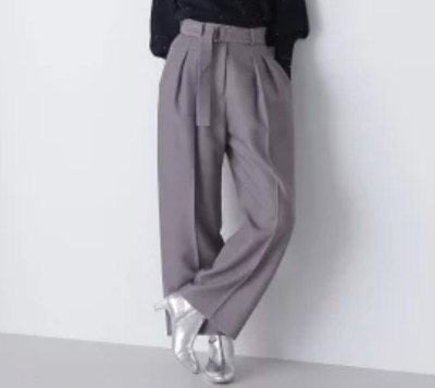 NATURAL BEAUTY BASIC（ナチュラルビューティーベーシック）　ベルテッドタックワイドパンツ