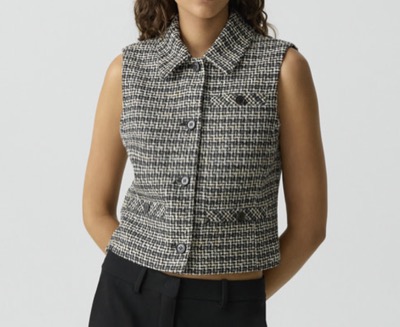 Theory（セオリー）　Stripe Tweed Collar Vest