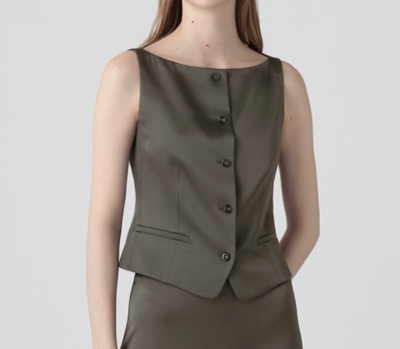 Theory（セオリー）　Base Satin Boat Neck Vest