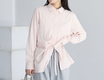 CRAFT STANDARD BOUTIQUE(クラフトスタンダードブティック) ベルト付きカシュクールシャツ