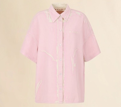 MARNI(マルニ) ピンクスクリーンプリント デニムシャツ