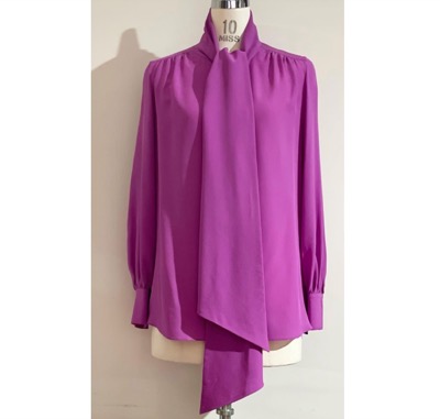 MIKAKO NAKAMURA（ミカコナカムラ）　シルクローン ボウタイブラウス