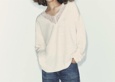 ZARA（ザラ）　レースニットセーター