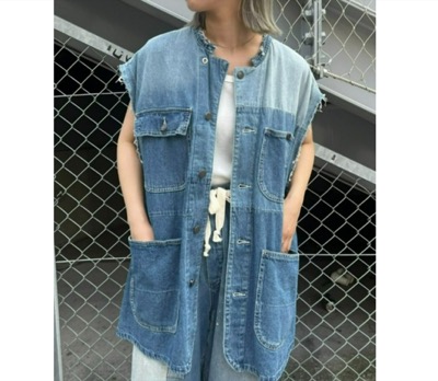 etsinta(エシンタ) ビンテージリメイクデニムオーバーベスト