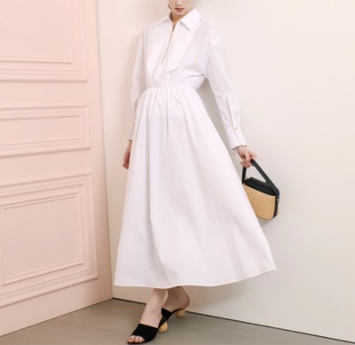 LOULOU WILLOUGHBY（ルルウィルビー）　ボリュームギャザーシャツワンピース