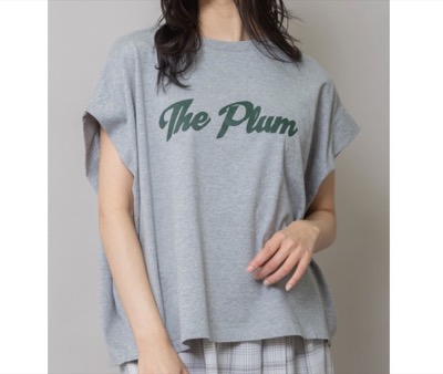 Munich（ミューニック）　"The Plum"ロゴプリントタックスリーブTシャツ