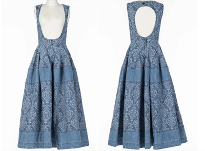 FETICO(フェティコ) DAMASK-JACQUARD PANELED DENIM DRESS