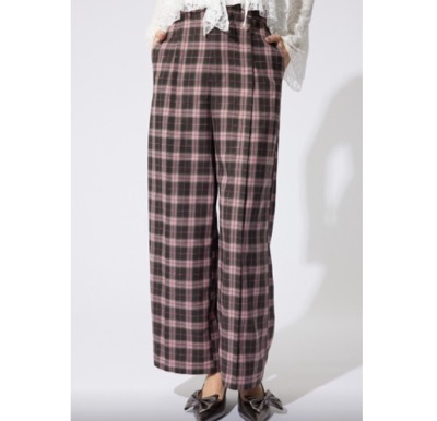 rienda（リエンダ）　センターピンタックジャストウエストパンツ