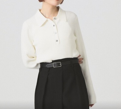 Ray BEAMS（レイビームス）　リブ ニット ポロシャツ