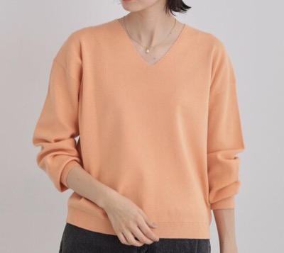 THE SHOP TK(ザ ショップ ティーケー) KINOKO総針Vネックニット