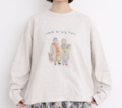 l'atelier du savon（アトリエ ドゥ サボン）　冬の終わりの、お散歩おばあちゃんT