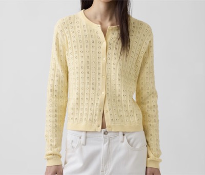 GAP　コットン100% ポインテール クロップドカーディガン