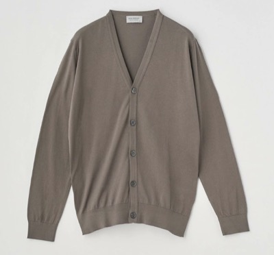 JOHN SMEDLEY（ジョンスメドレー）　Vネック長袖コットンニットカーディガン