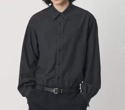 H BEAUTY&YOUTH（エイチ ビューティ＆ユース）　＜H＞セルロースコットン ダブルステッチ レギュラーカラーシャツ