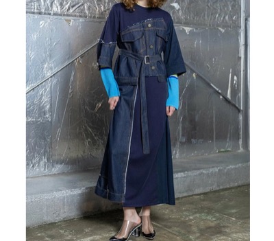 AULA AILA（アウラアイラ）　DENIM COMBINATION ONE PIECE