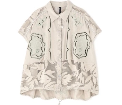 AULA AILA（アウラアイラ）　CUTWORK EMBROIDERED SHIRT