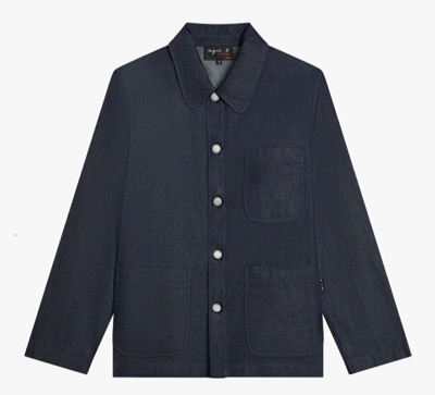 agnes b.（アニエスベー）　デニム シャンブレー 長袖 ジャケット "Sanshui"