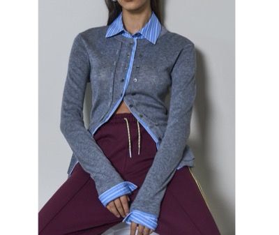 MAISON SPECIAL(メゾンスペシャル) 2way Shirt Knit Docking Tops