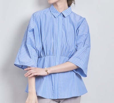UNITED ARROWS（ユナイテッドアローズ）　ストライプ ドルマンスリーブ ブラウス