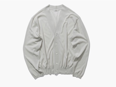 ATON（エイトン）　HIGH TWIST COTTON Vネックニットカーディガン
