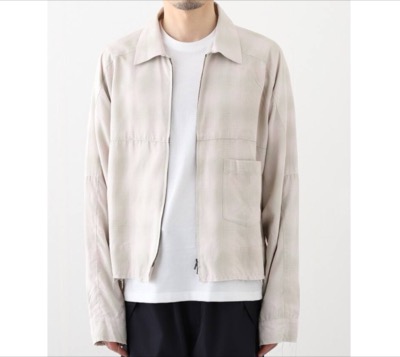 ANCELLM（アンセルム）　OMBRECHECK SHORT ZIPUP SHIRT